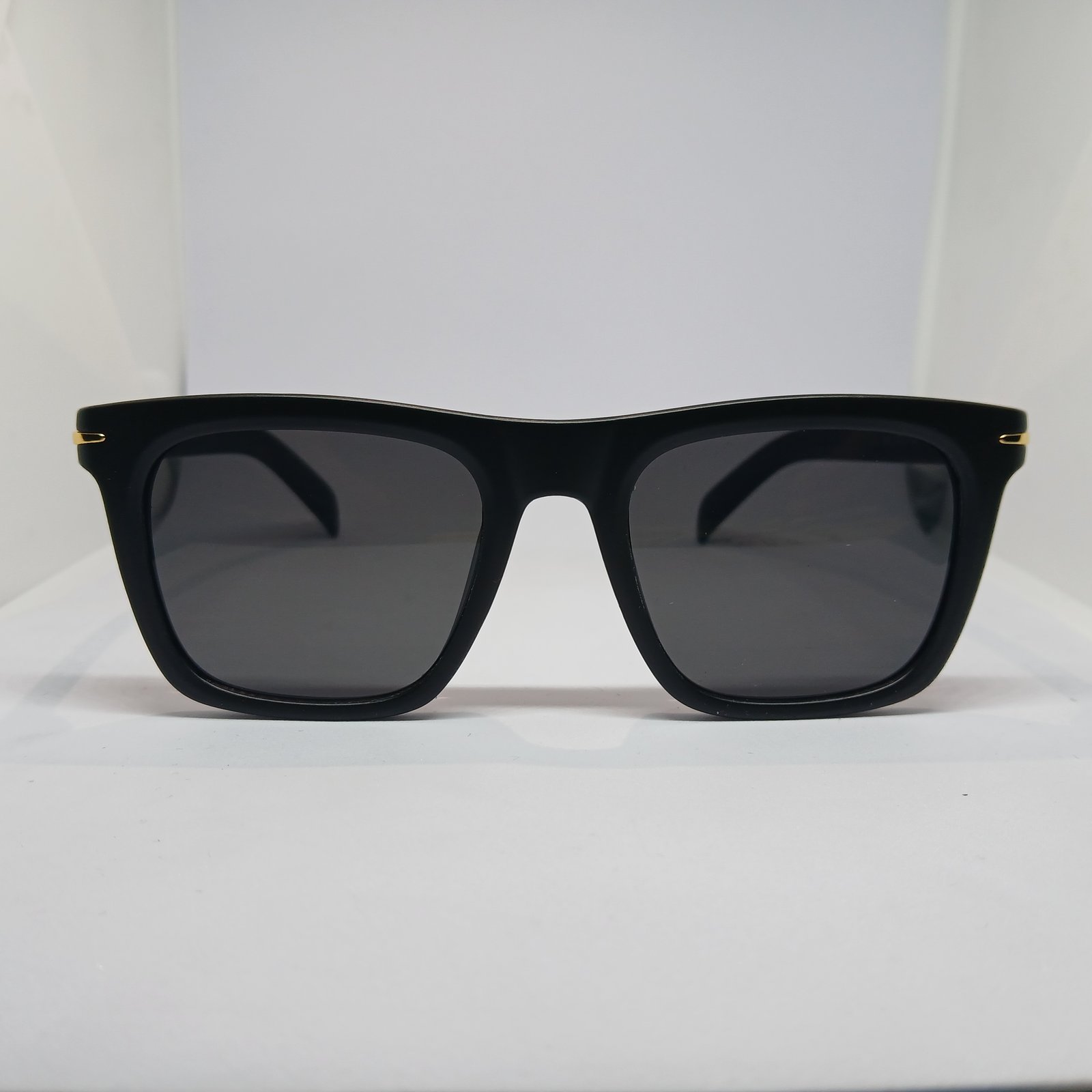 Matt Black UV Protected Rectangular Sunglasses For Men & Boys 