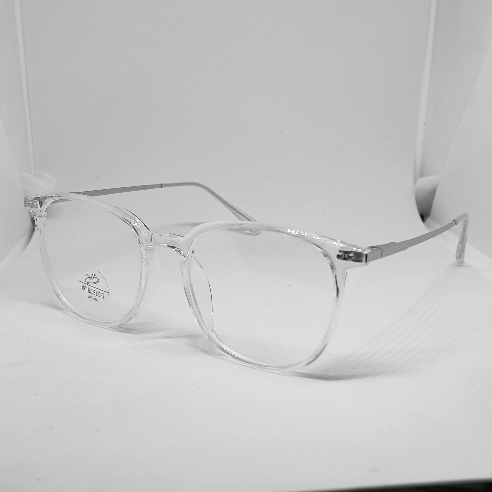 Curve White Transparent Bluecut Frame Unisex