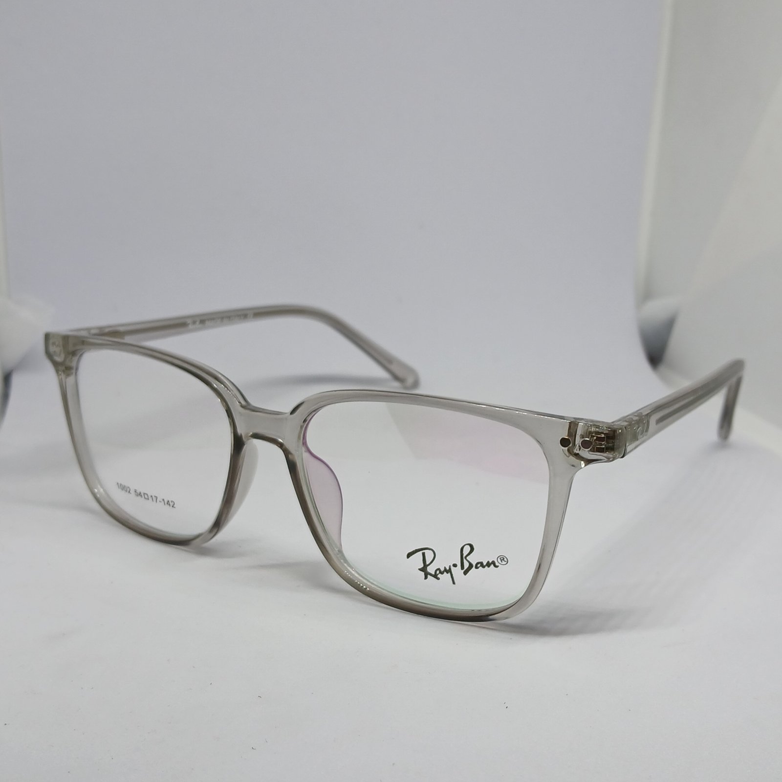 Grey Transparent Square Rod Frame Unisex  Ray Ban